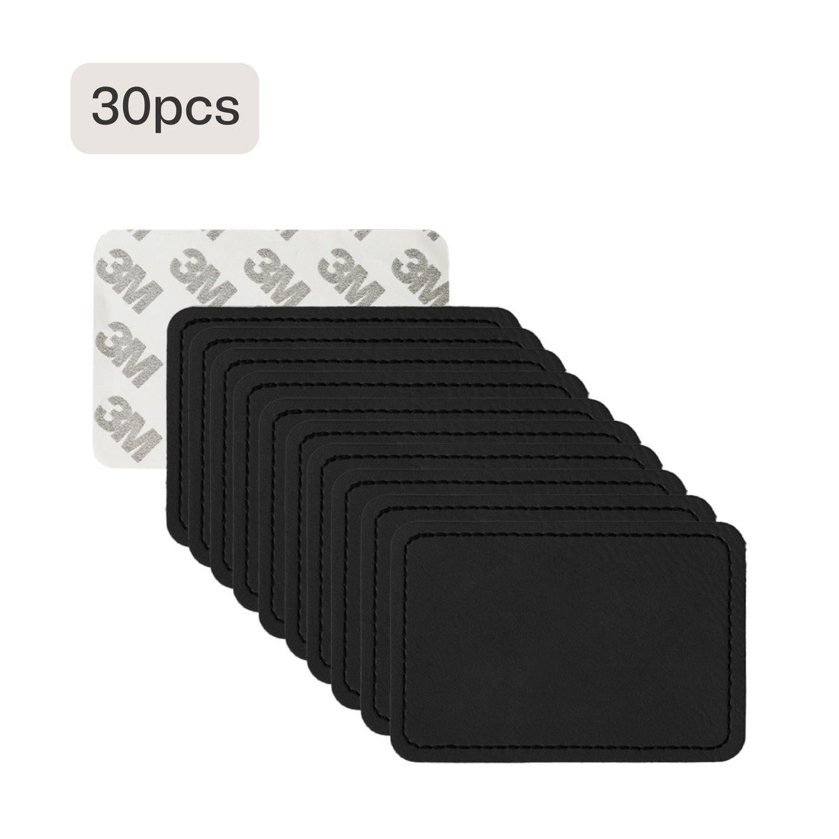 Étiquettes / Tags rectangulaires en cuir PU vierges (30 pcs)