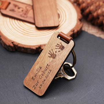 Blank Rectangular Walnut Keychain (10pcs / 20pcs)