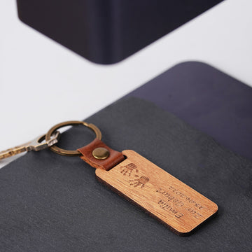 Blank Rectangular Walnut Keychain (10pcs / 20pcs)