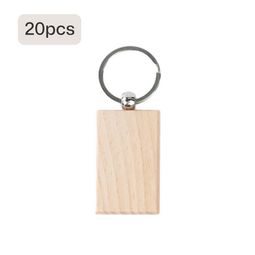 Blank Rectangular Wooden Keychain (20pcs / 40pcs)