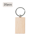 Porte-clés rectangulaire vierge en bois (20 pièces / 40 pièces)