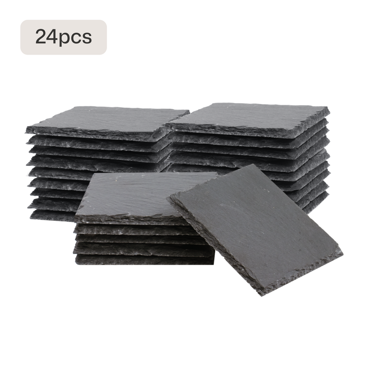 Bases para Copos em Ardósia Quadradas Pretas (6 un. / 24 un.)