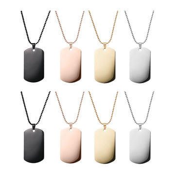 Collier avec pendentif militaire en acier inoxydable (8 pcs)