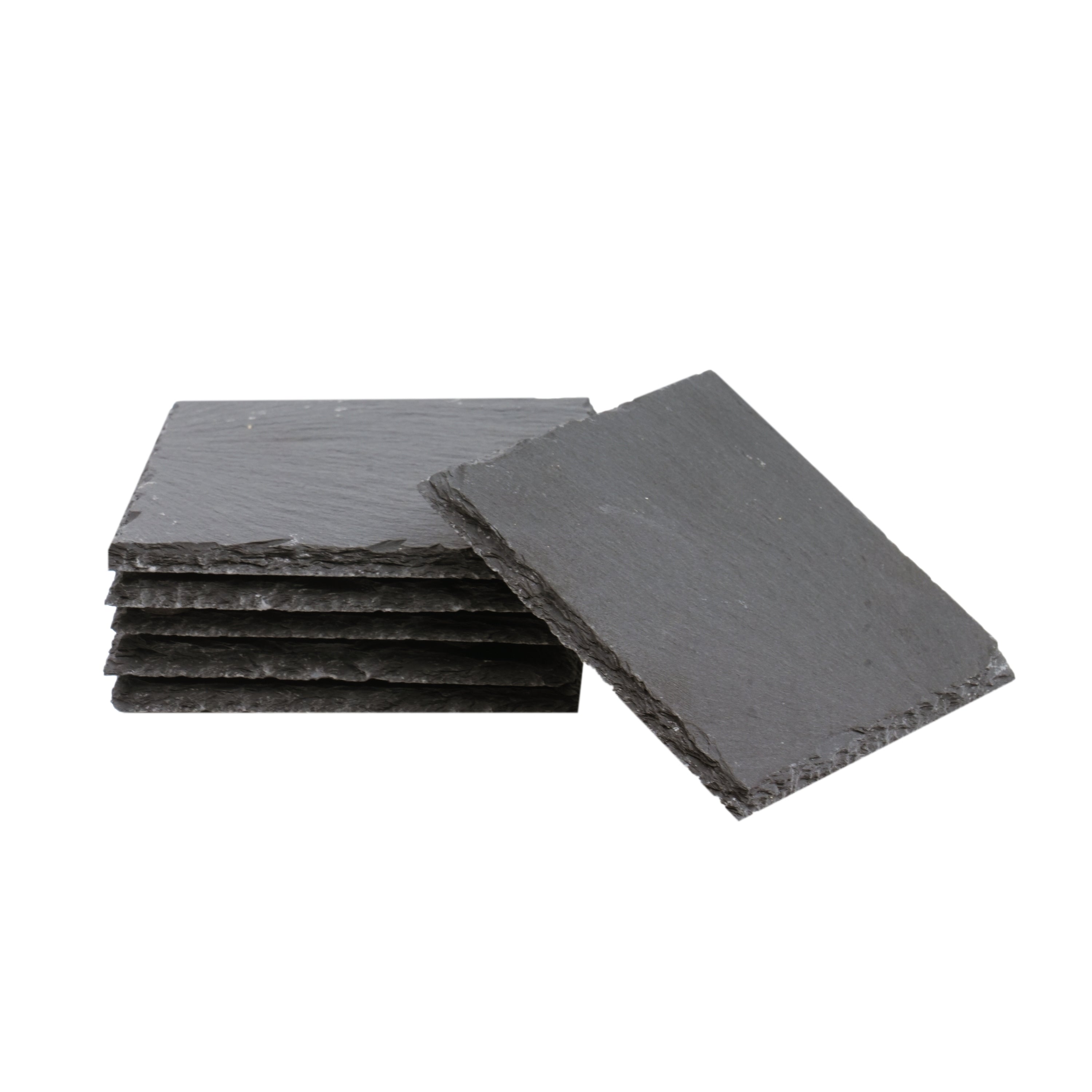 Stone Slate Coasters Square Black