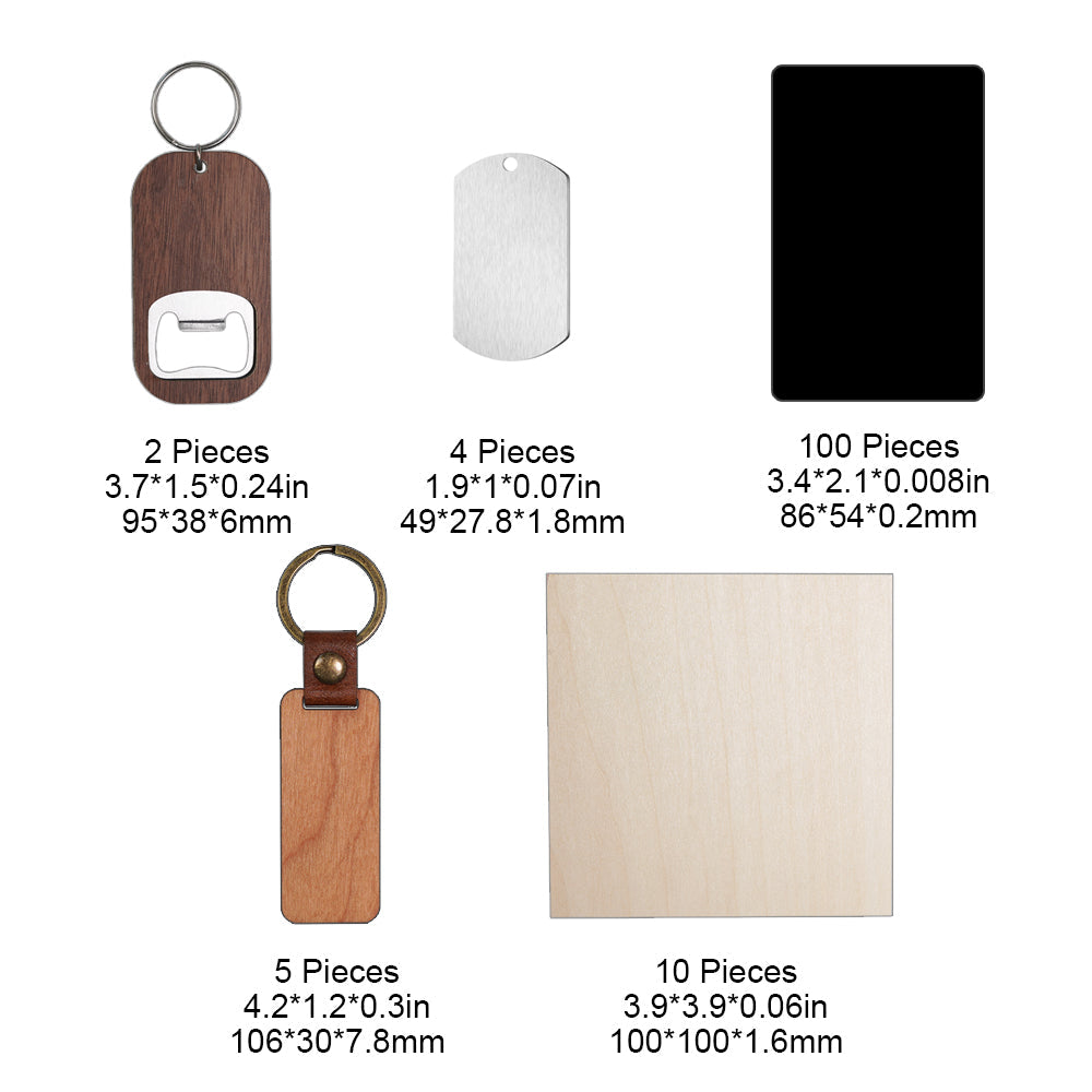 Package content and dimensions of each material piece