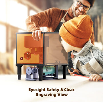 The protective cover filters the laser and protects your eyesight.