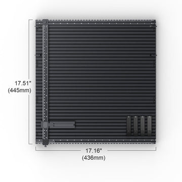 LX1 engraving bed dimensions 445mm x 436mm