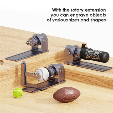 Avec l'extension rotative, vous pouvez graver sur des objets de tailles et de formes variées.