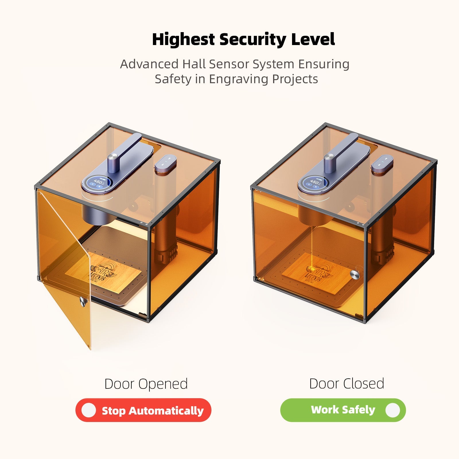Integrated Hall-sensor for highest security level