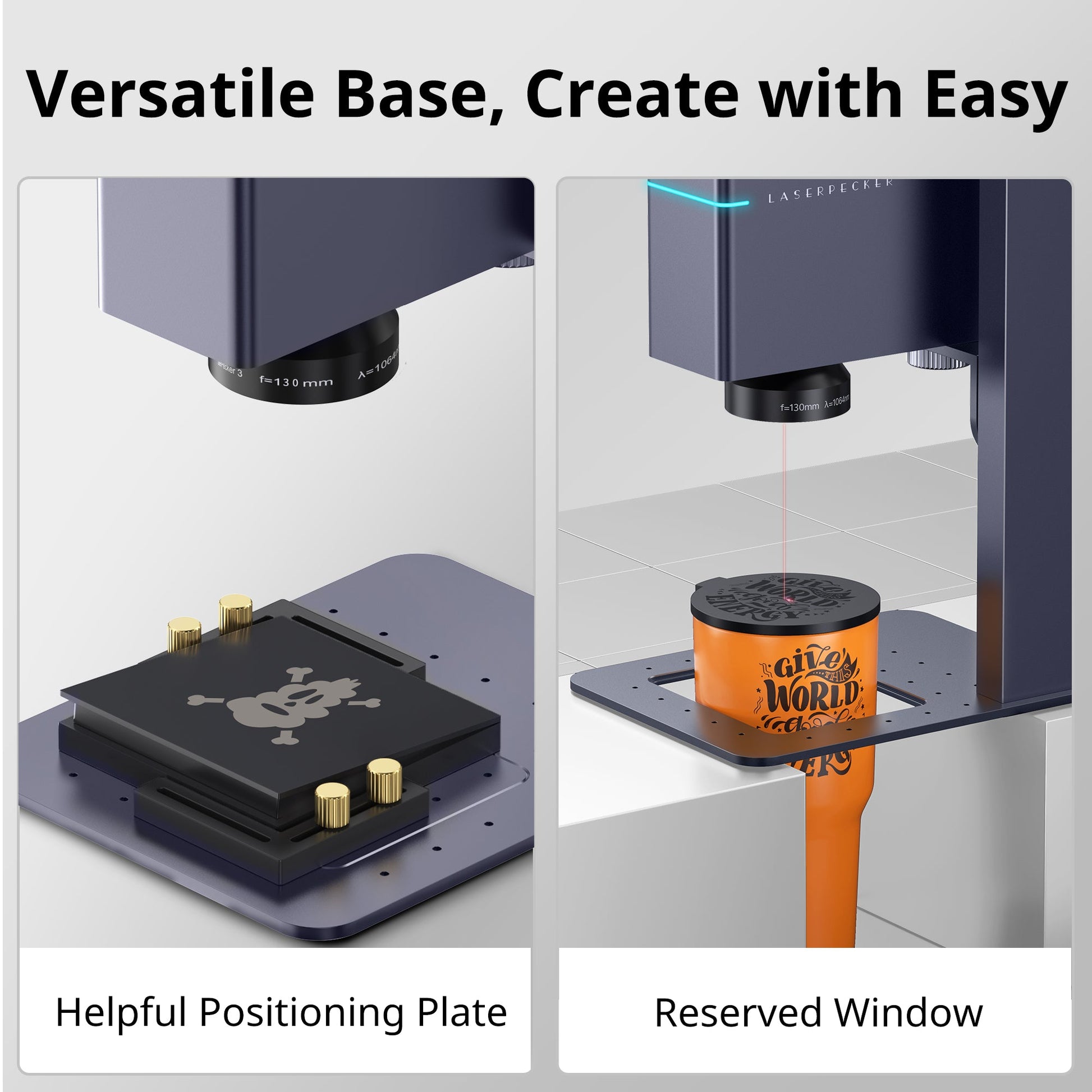 Versatile base plate for easy positioning