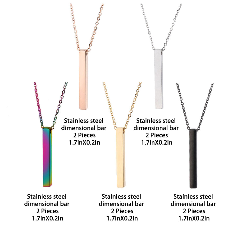 Stainless Steel Vertical Bar Necklace (10 pcs)
