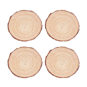 Wooden Coasters Round Wood Slice (4 Pcs)