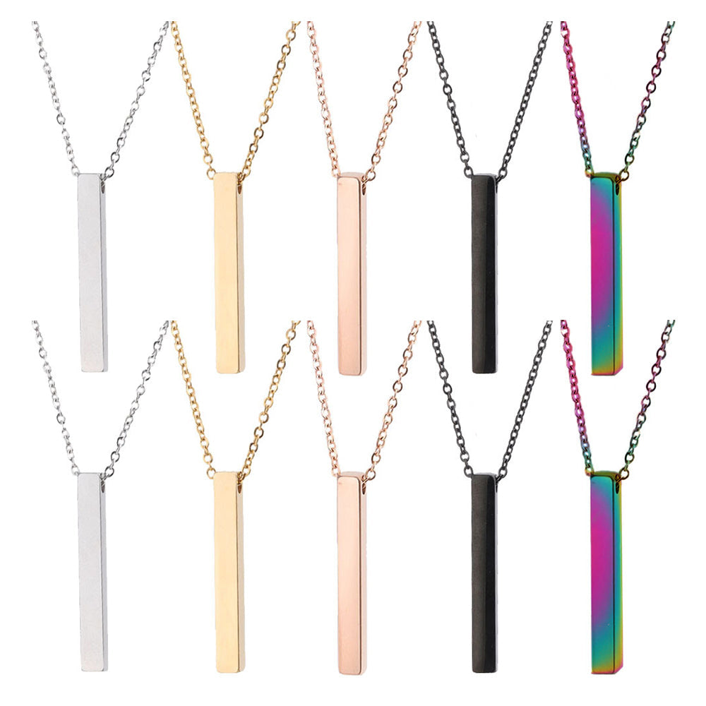 Stainless Steel Vertical Bar Necklace (10 pcs)