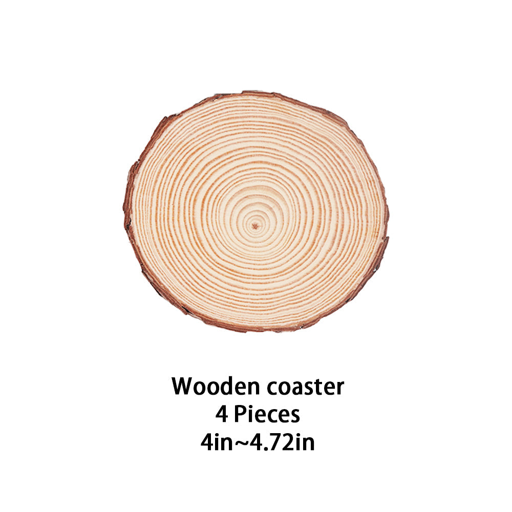 Wooden Slices Coasters (4 pcs)