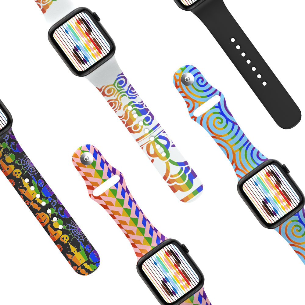 Silicone Apple Watch Bands with Rainbow Filling (4 colors)