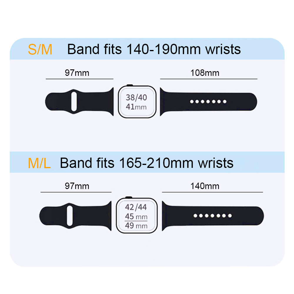 Silicone Apple Watch Bands with Rainbow Filling (4 colors)