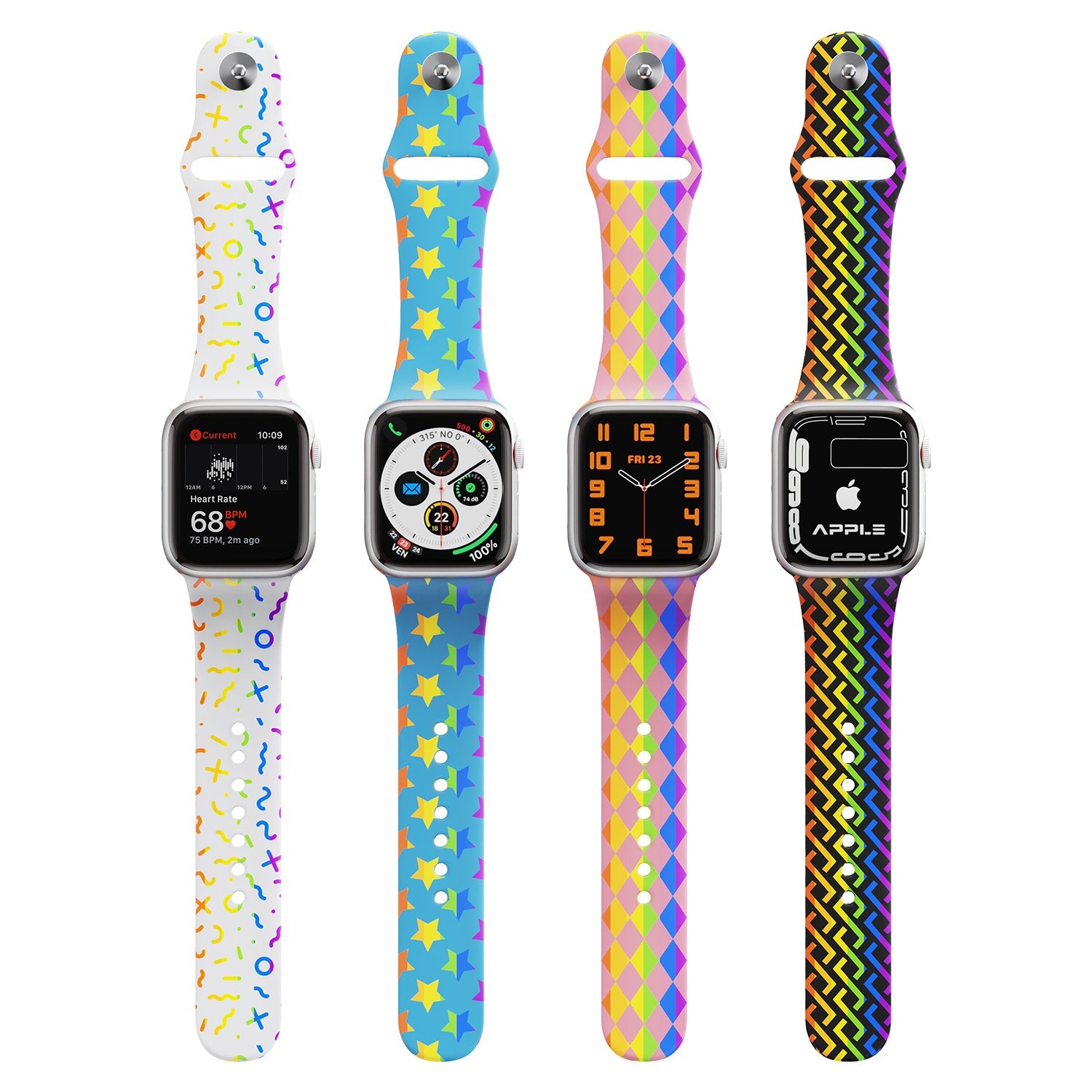 Silicone Apple Watch Bands with Rainbow Filling (4 colors)