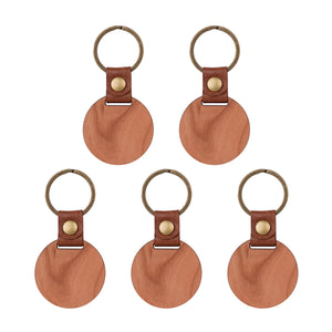 Round Cherry Wood Keychain (5 Pcs)