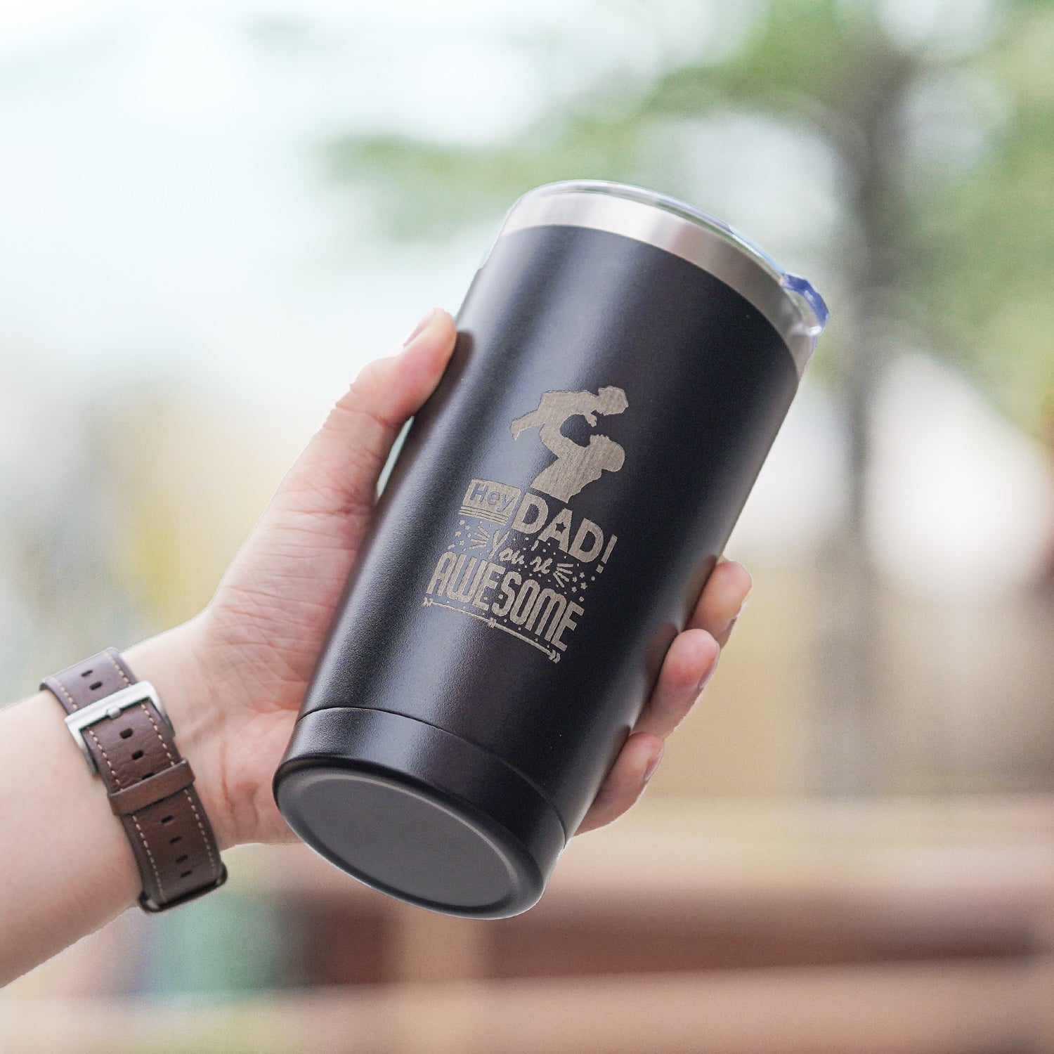 Coated Stainless Steel Tumbler with Lid (20 oz)