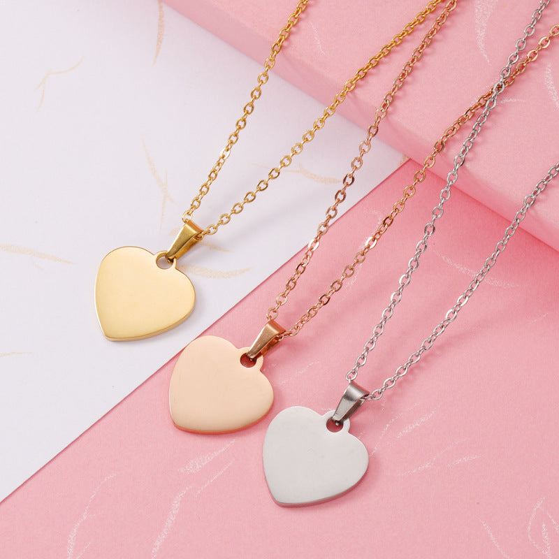 Pendentif en forme de cœur en acier inoxydable (6 pcs)