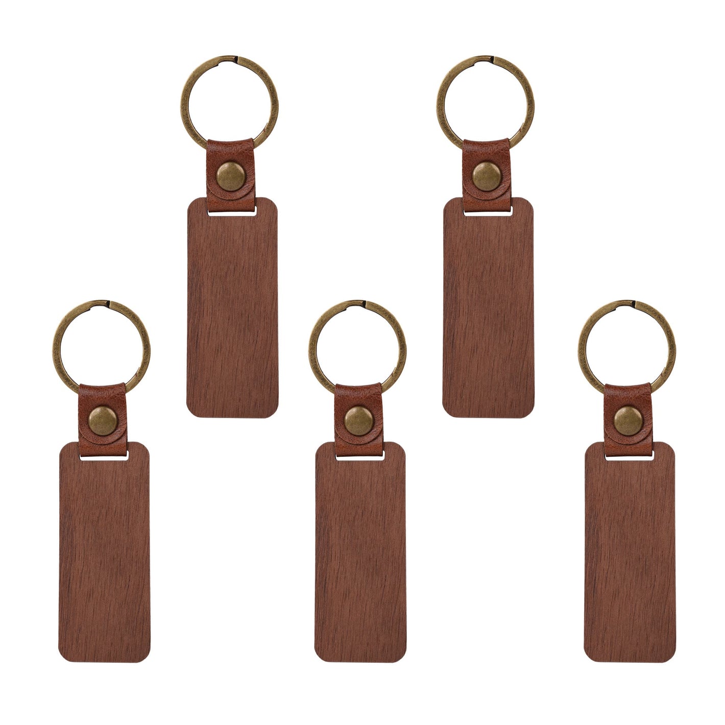 Rectangular Walnut Keychain (5 Pcs)