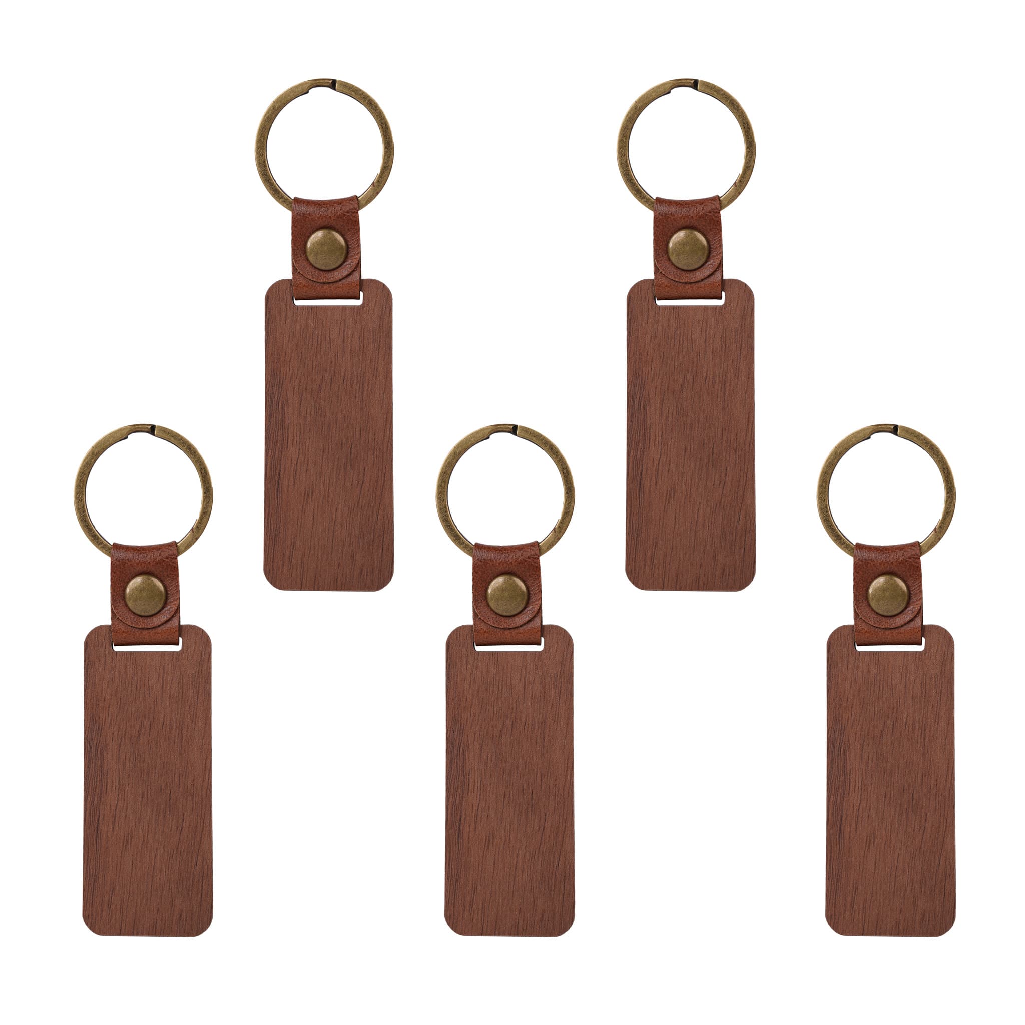 Blank Rectangular Walnut Keychain (5 pcs)