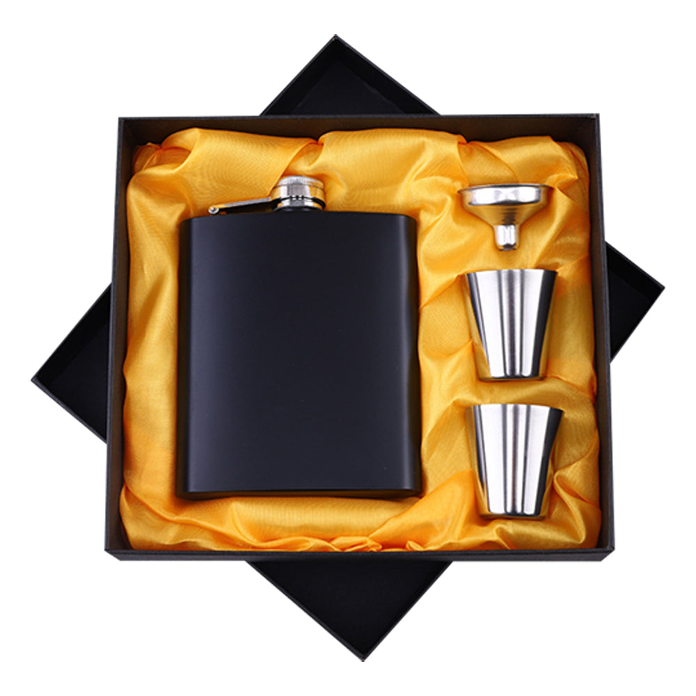 Stainless Steel Hip Flask with Funnel and Cups (6oz)